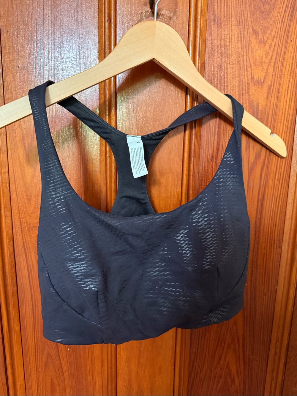 lululemon athletica Black Racerback Sports Bra with Subtle Texture